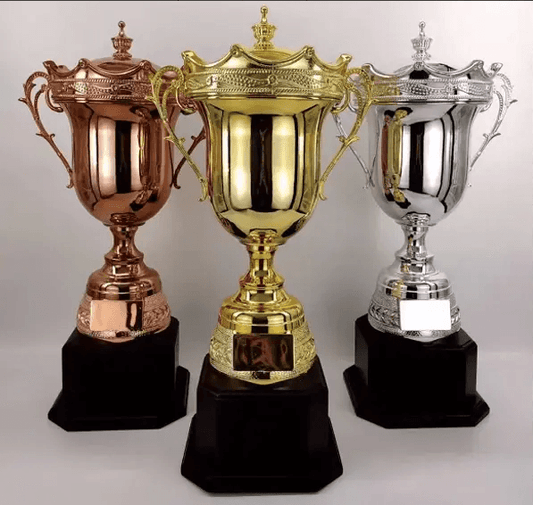 Engravable Metal Trophy | Creative Commemorative Award in Three Colors – TR-1575 - party X party
