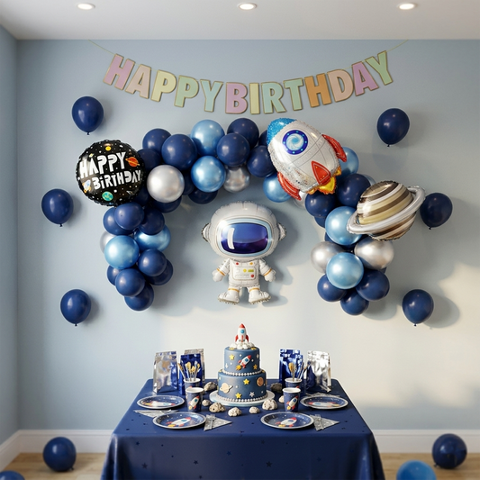 Birthday Astronaut Balloon Set - Rocket Party Decoration - S084 party X party