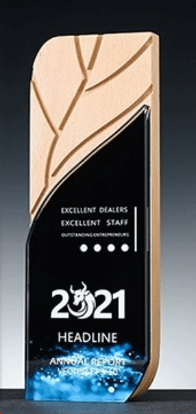 Wooden Trophy, Creative Trophy, Customizable Color, Engravable – TR-875