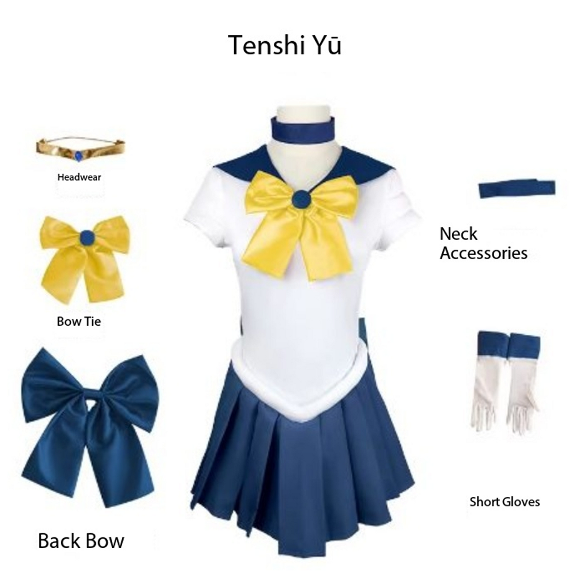 Sailor Moon Haruka Tenou Cosplay Costume Full Set – Uranus Blue Dress SM008 party X party