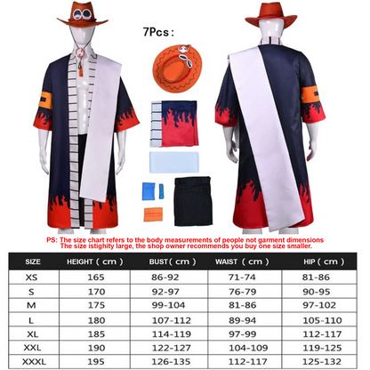 One Piece – Portgas D. Ace Men’s Kimono Cosplay Costume Anime Character Role-Play Outfit O016 party X party