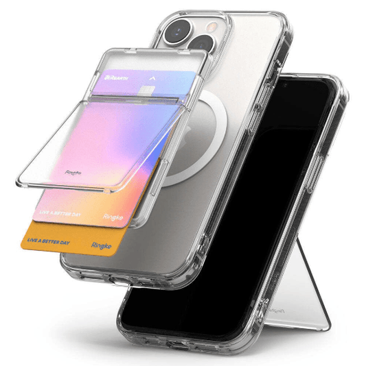 Ringke - Magnetic Holder Slot Card Holder - Transparent (with Transparent Gray Transparent Black Inside) – LP-083 - party X party