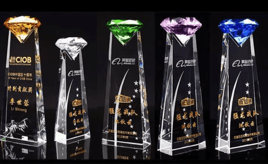 Crystal trophy Diamond crystal trophy Seven colors to choose from Commemorative trophy – TR-300 - party X party