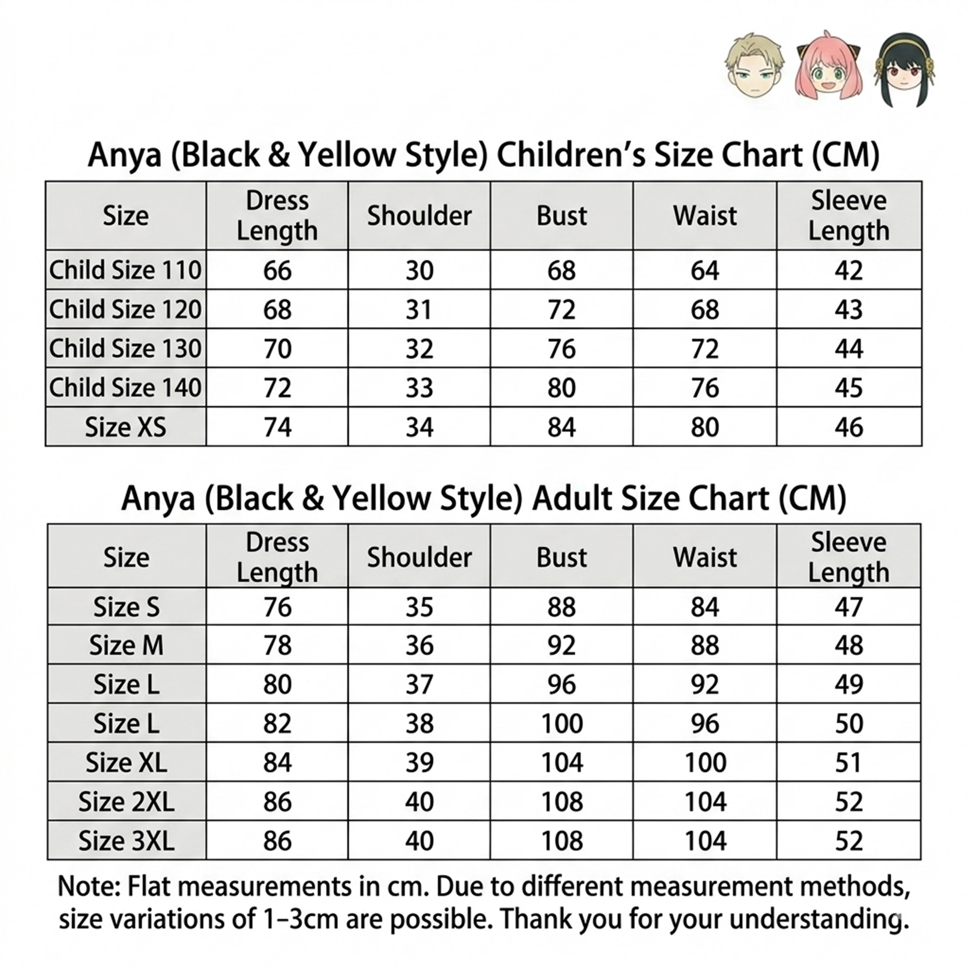 Spy x Family Anya Cosplay Dress – Black & Yellow Outfit with Hair Accessory & Socks SF001 party X party