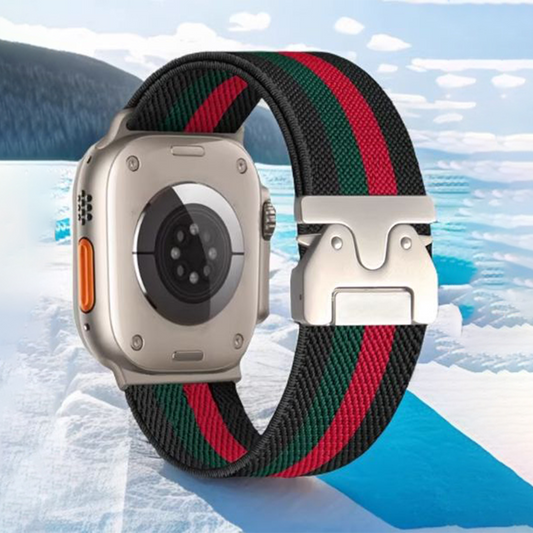 Apple Watch Elastic Color-Block Sports Strap – Trendy Nylon Band SW-24 party X party