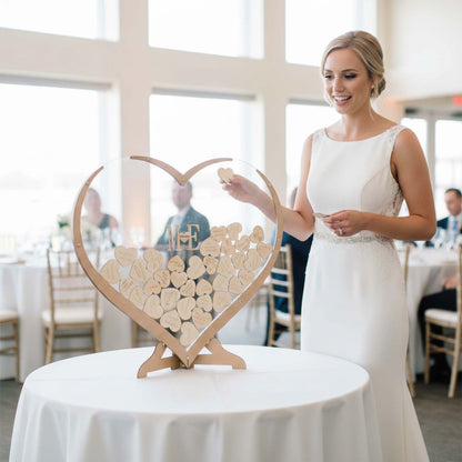 Heart-Shaped Signature / Sign-In Frame – Vintage European Wedding Creative Message Board Ornament & Display