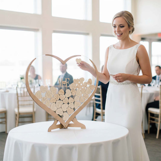 Heart-Shaped Signature / Sign-In Frame – Vintage European Wedding Creative Message Board Ornament & Display