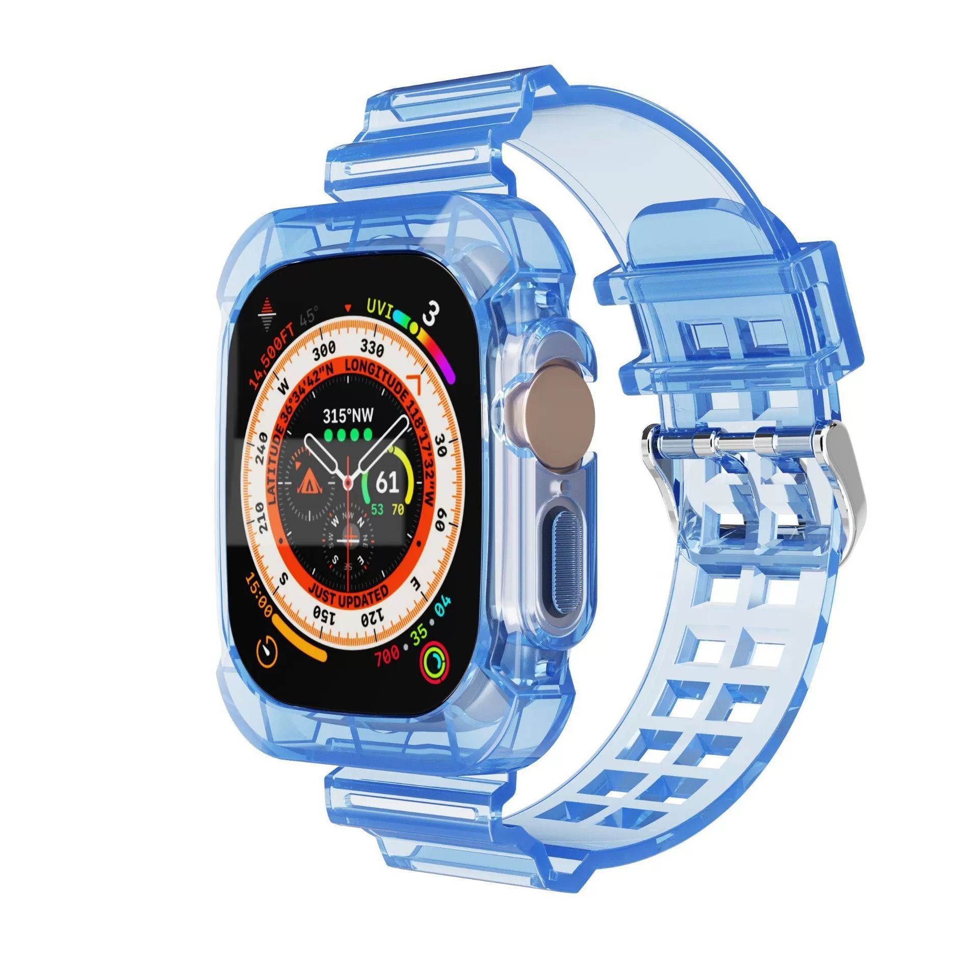 Applicable to iWatch10 glacier one-piece strap tpu transparent watch strap case one-piece apple strap – SW-10 party X party