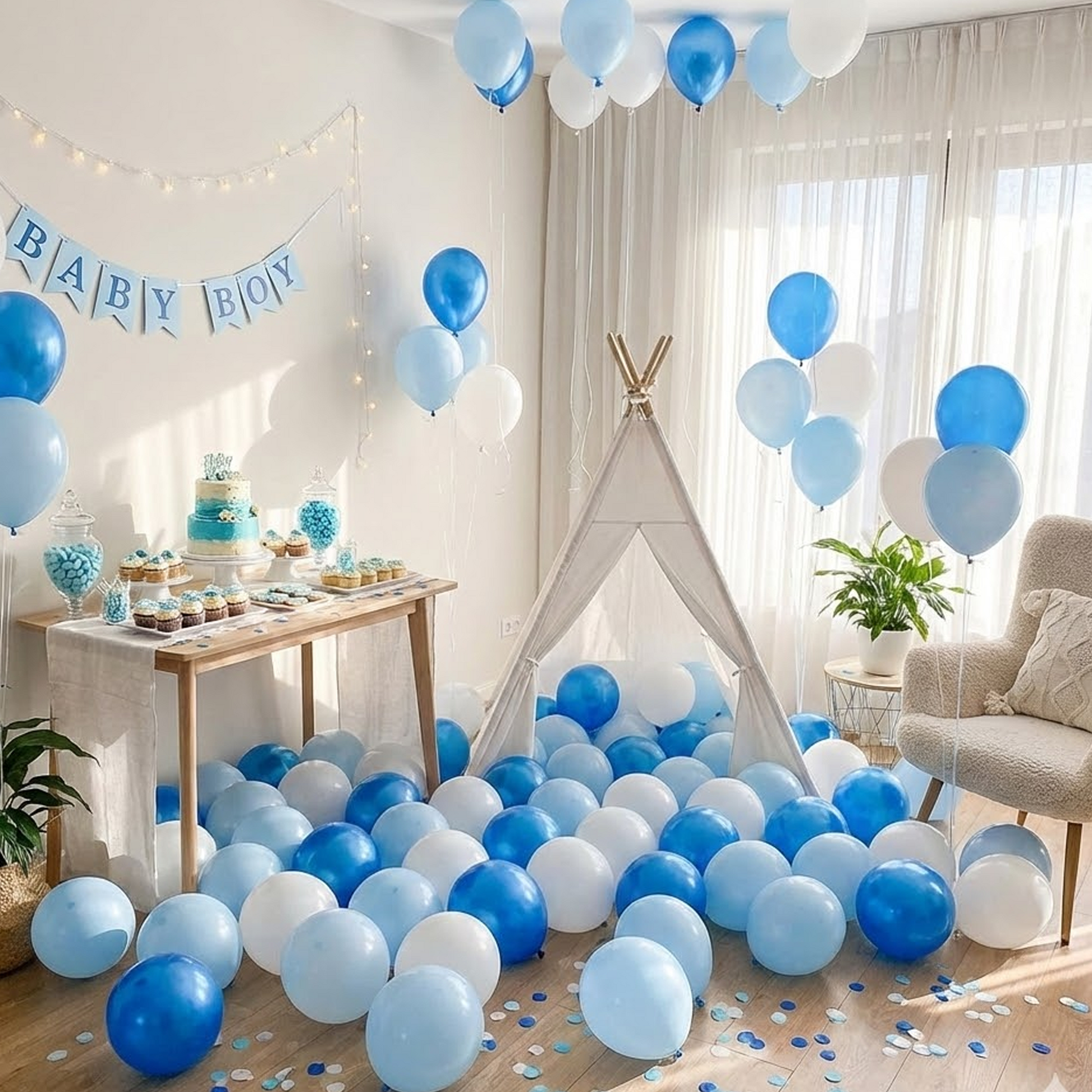 Macaron Blue Balloon Decoration party X party