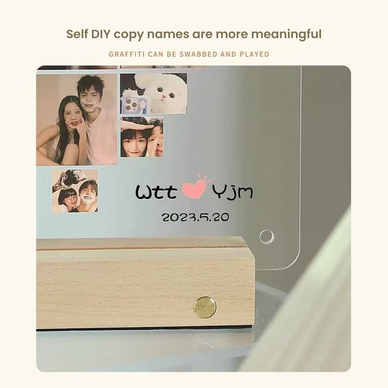 Acrylic Anniversary Couple Gift Custom Photo Ornament — Heart Puzzle Design -- D-15 party X party