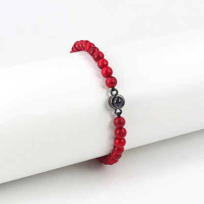 Couple Bracelets — red string for women, wristband for men, projection stone design, perfect Valentine’s Day gift.