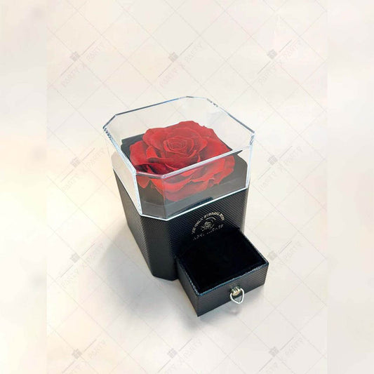 Eternal Red Flower Box – Anniversary, Birthday, Proposal Gift Display – F04-RD - party X party