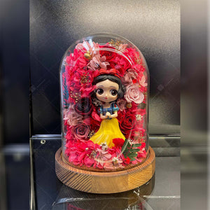 💕Style doll immortal flower🌹Snow White red rose gift arrangement--F14