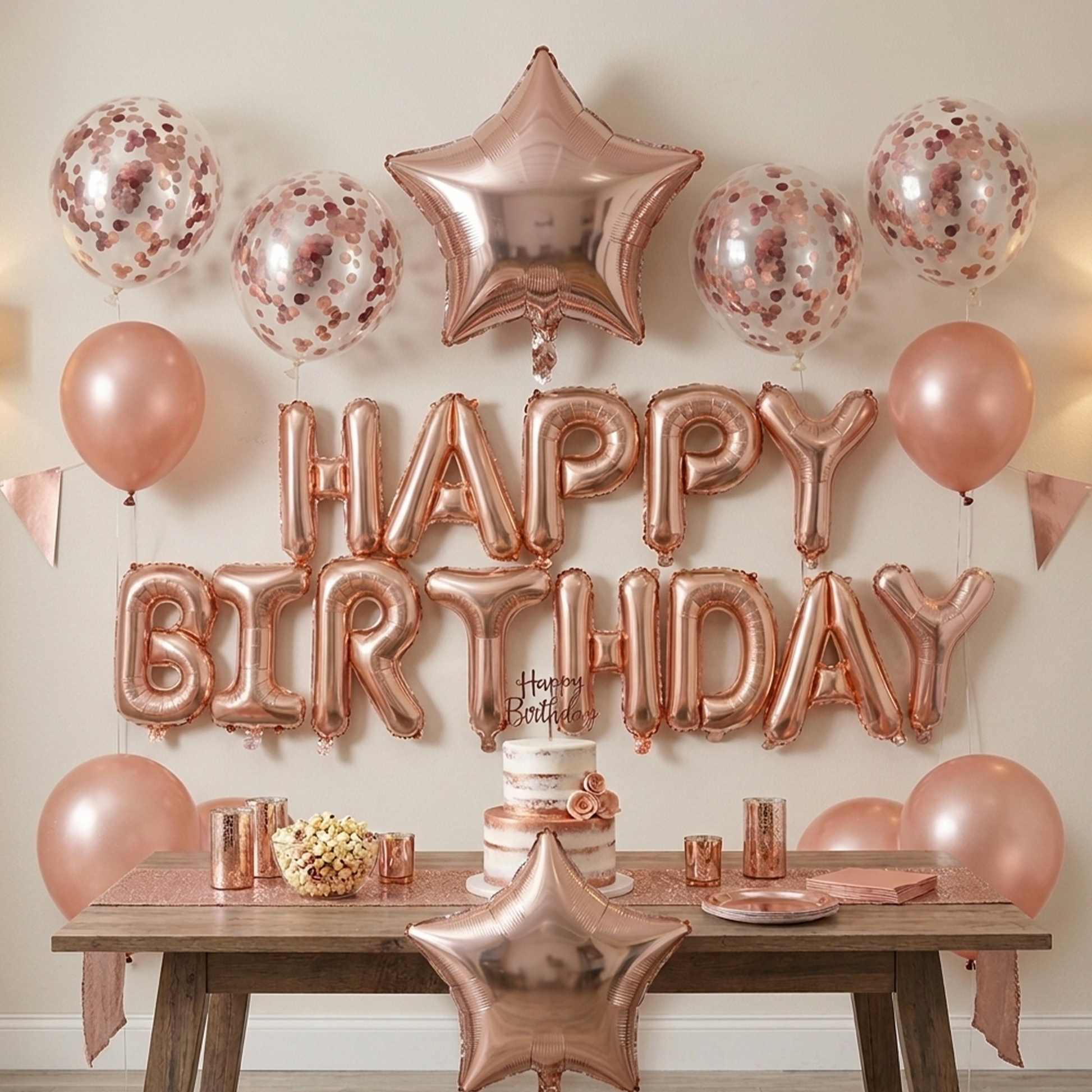 Sequin Balloon Party Decoration Birthday Set in Rose Gold - Rose Gold Sequin Balloon Party Set S005 party X party