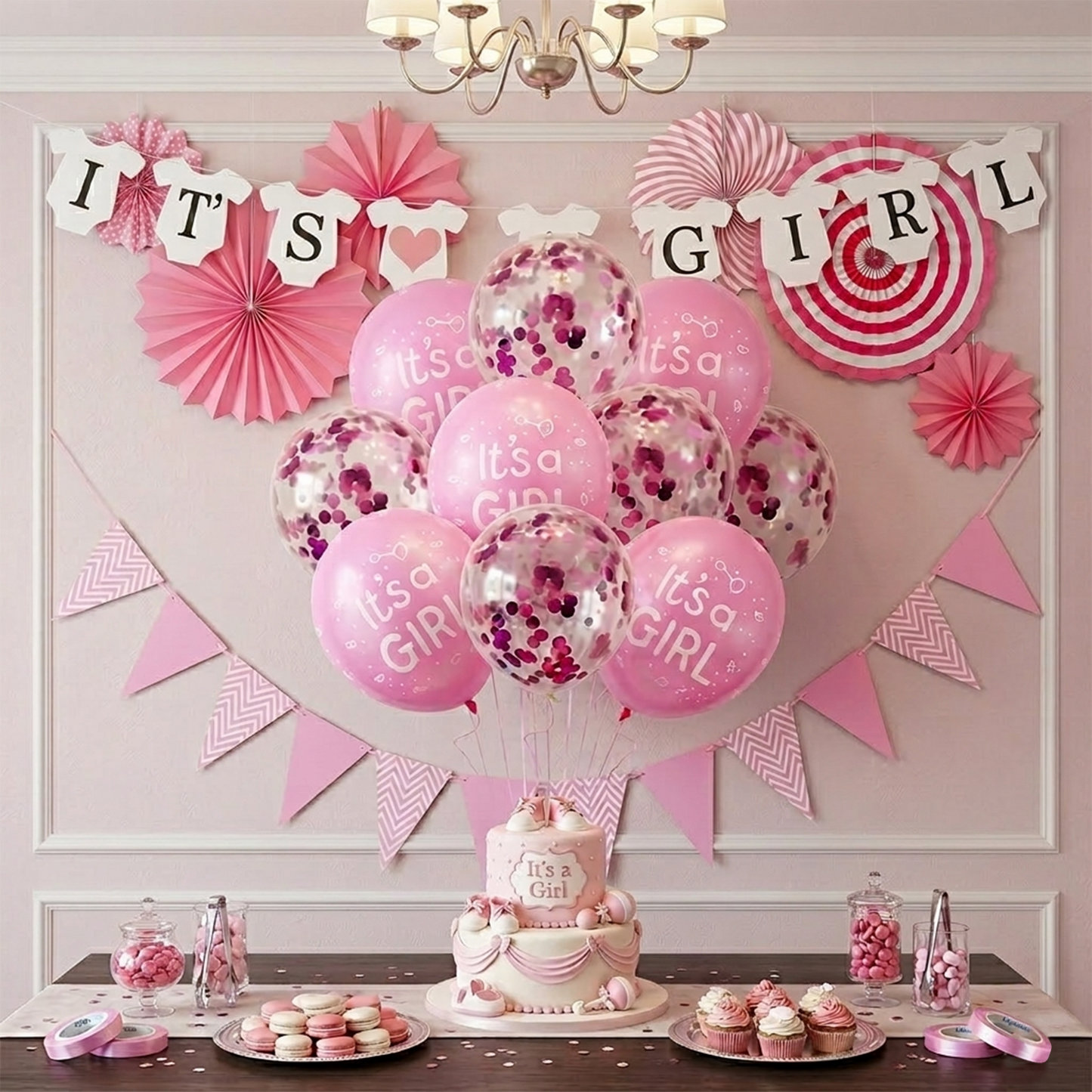 It's A Girl Baby Shower Set-Simple Party -S096 party X party