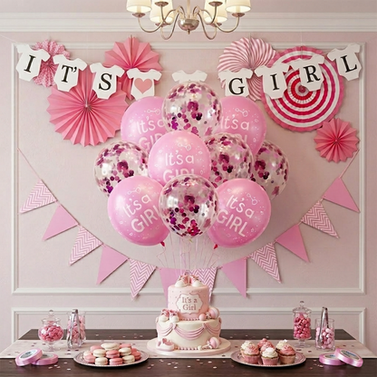 It's A Girl Baby Shower Set-Simple Party -S096 party X party