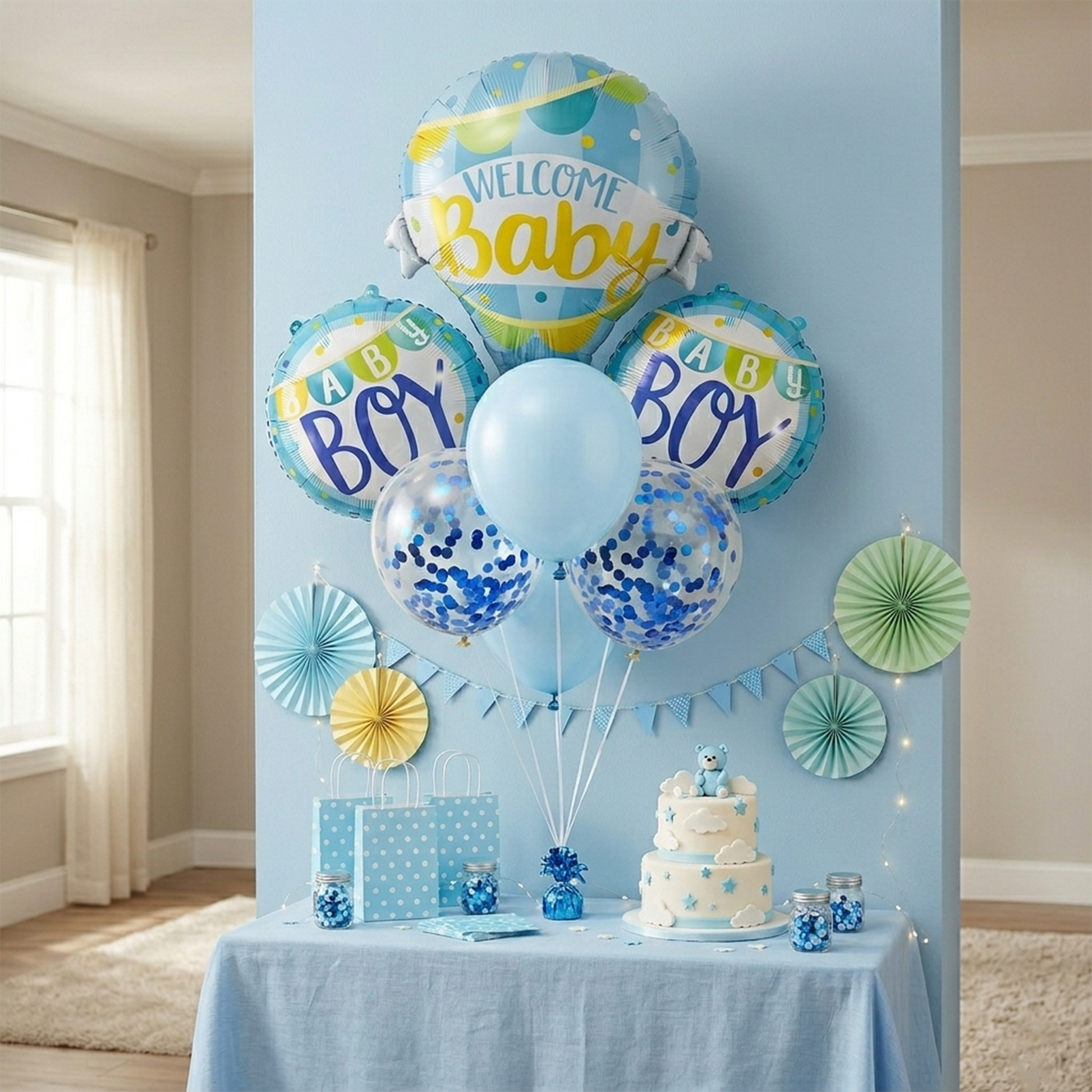 WELCOME BABY BOY Balloon Party Set-Simple--S104 party X party