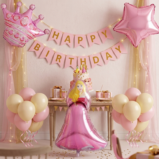 Princess Series Birthday Balloon Party Decoration- Flag Set -S126 party X party