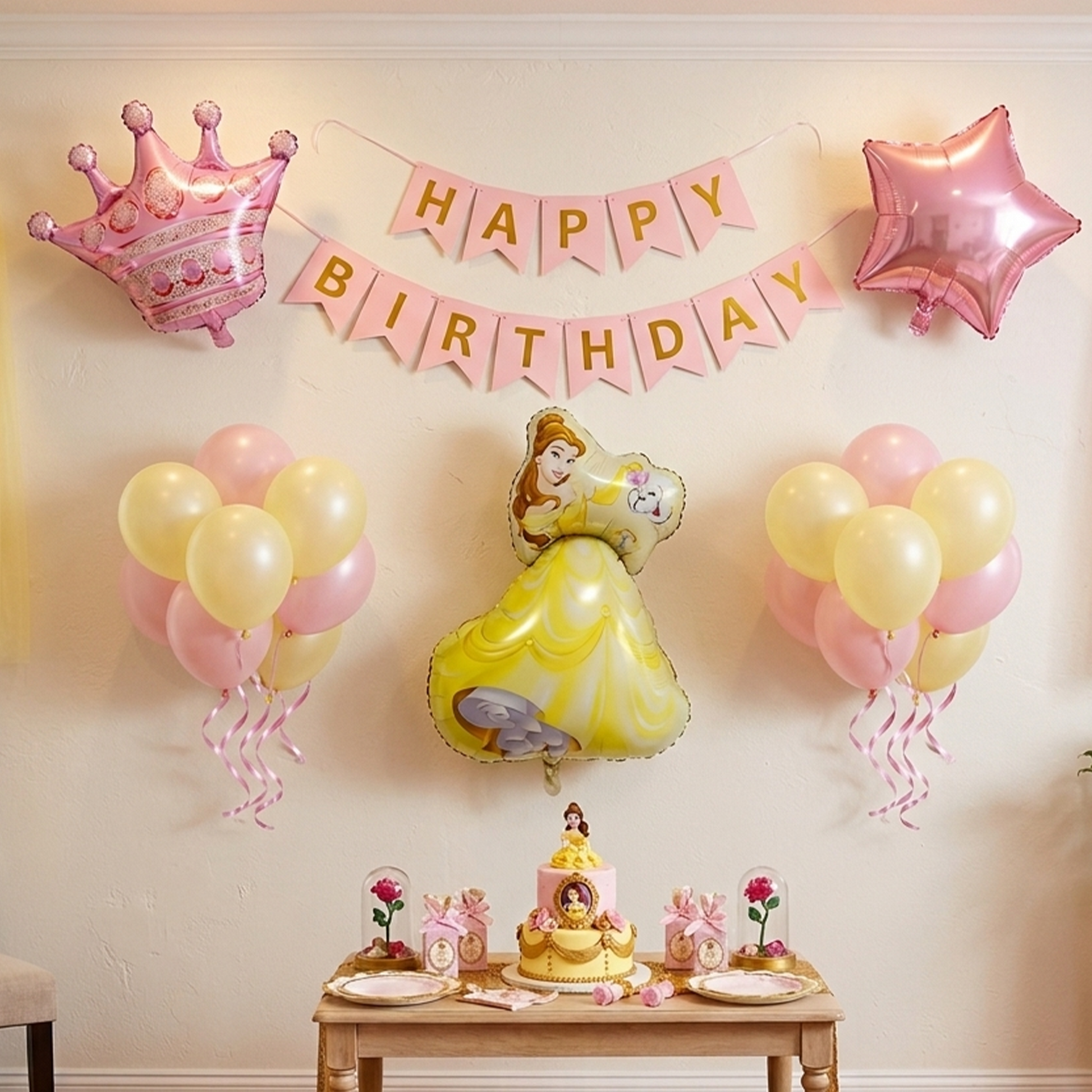 Princess Birthday Balloon Decoration Set - Flag Set -S124 party X party