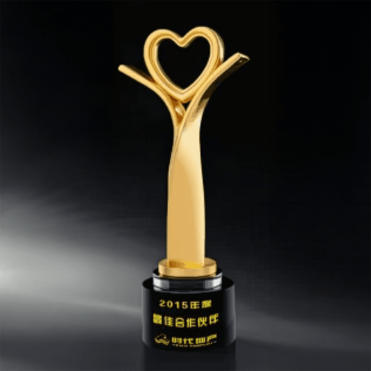 Metal Trophy Heart-shaped Trophy Creative Trophy Fixed Color Fixed Size Can Be Engraved – TR-1390 - party X party