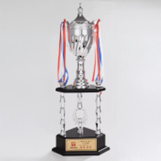 Engravable Metal Trophy | Creative Commemorative Award in Three Colors – TR-1535 - party X party