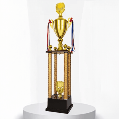 Engravable Metal Trophy | Creative Commemorative Award in Three Colors – TR-1620 - party X party