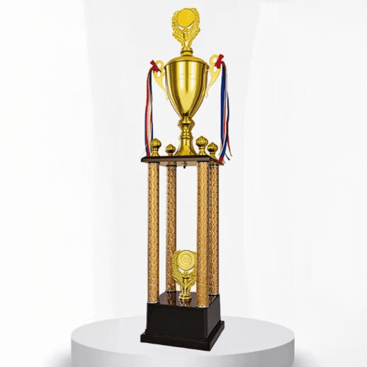 Engravable Metal Trophy | Creative Commemorative Award in Three Colors – TR-1620 - party X party