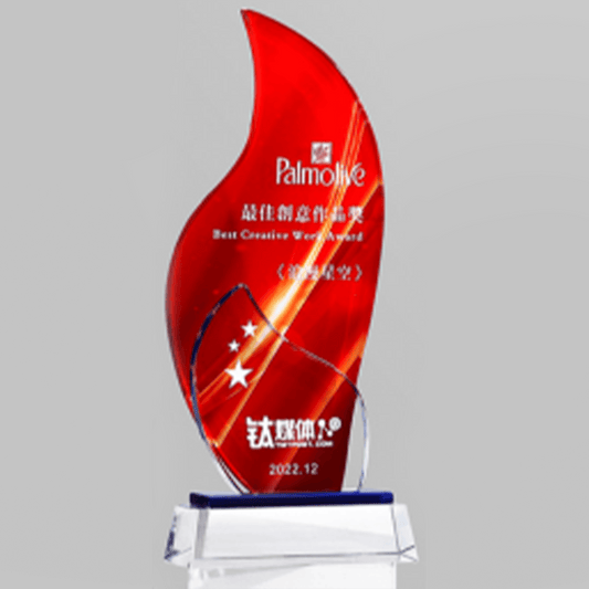 Crystal Trophy Red Crystal Trophy Creative Trophy – TR-210 - party X party