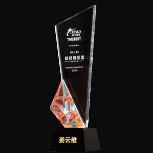 Crystal trophy Colored crystal trophy Four colors available Memorial trophy – TR-310 - party X party