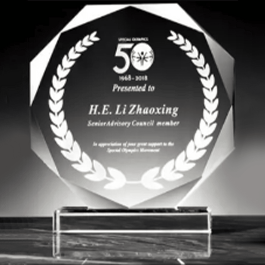 Trophy Memorial Trophy-Crystal Trophy-Transparent Textured Crystal-Octagonal – TR-350 - party X party