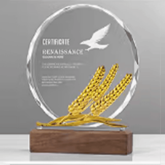 Crystal trophy, fixed size, changeable crystal base, engraving possible – TR-375 - party X party