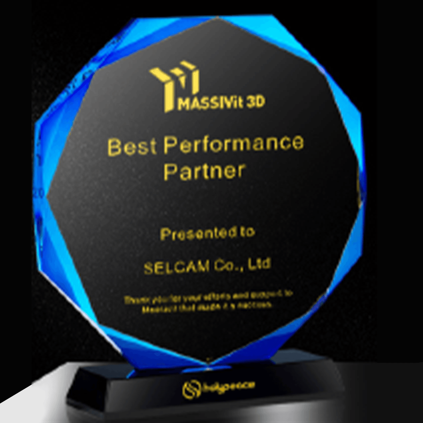 Crystal trophy - fixed size - changeable color - changeable crystal base - can be engraved – TR-405 - party X party