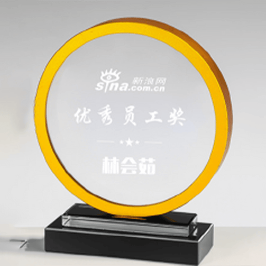 Crystal trophy, fixed size, color, base, can be engraved – TR-435 - party X party