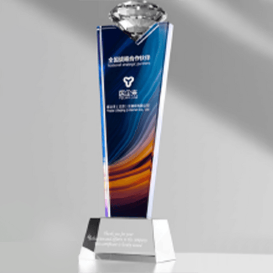 Crystal Trophy Memorial Trophy Customizable Color – TR-505 - party X party