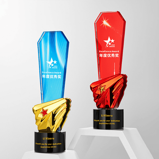 Crystal Trophy Creative Lecture Customizable Color Metal Dual Color Available – TR-590 - party X party
