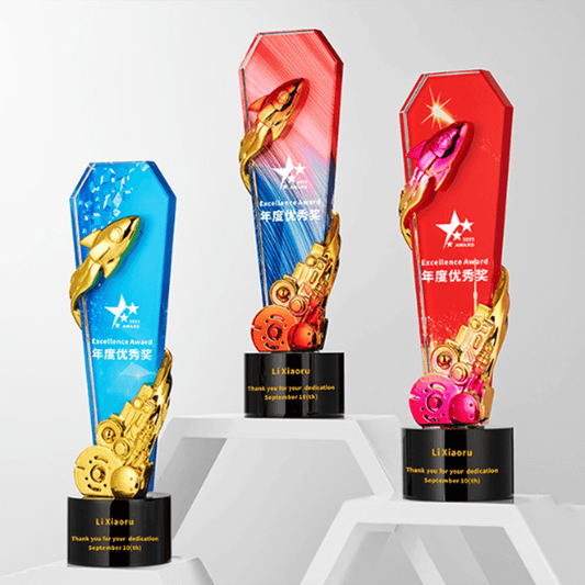 Crystal Trophy Creative Trophy Customizable Color Metal Three Colors Available – TR-605 - party X party