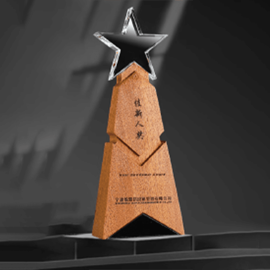 Wooden Trophy Creative Trophy Five-pointed Star Trophy – TR-785 - party X party