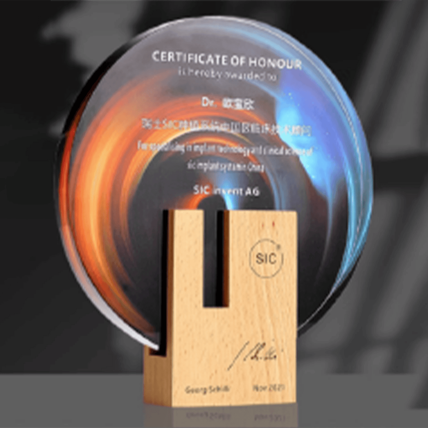 Wooden Trophy Creative Trophy Round Crystal Trophy – TR-795 - party X party