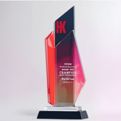 Dark red crystal trophy-anniversary award-color changeable – TR110 - party X party