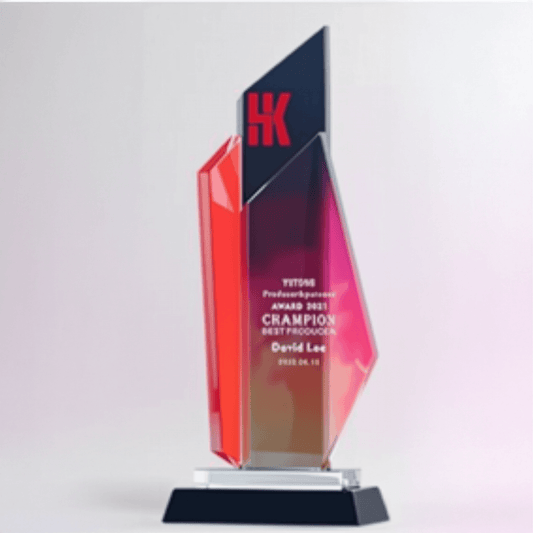 Dark red crystal trophy-anniversary award-color changeable – TR110 - party X party