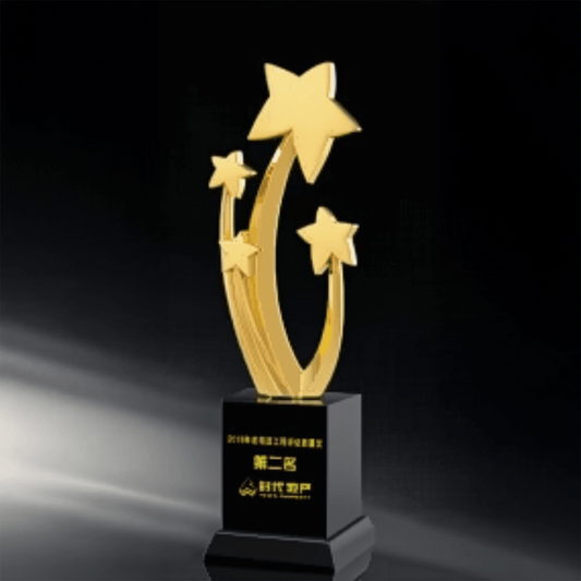 Metal Trophy Five-pointed Star Trophy Creative Trophy Fixed Color Fixed Size Can Be Engraved – TR-1370 - party X party