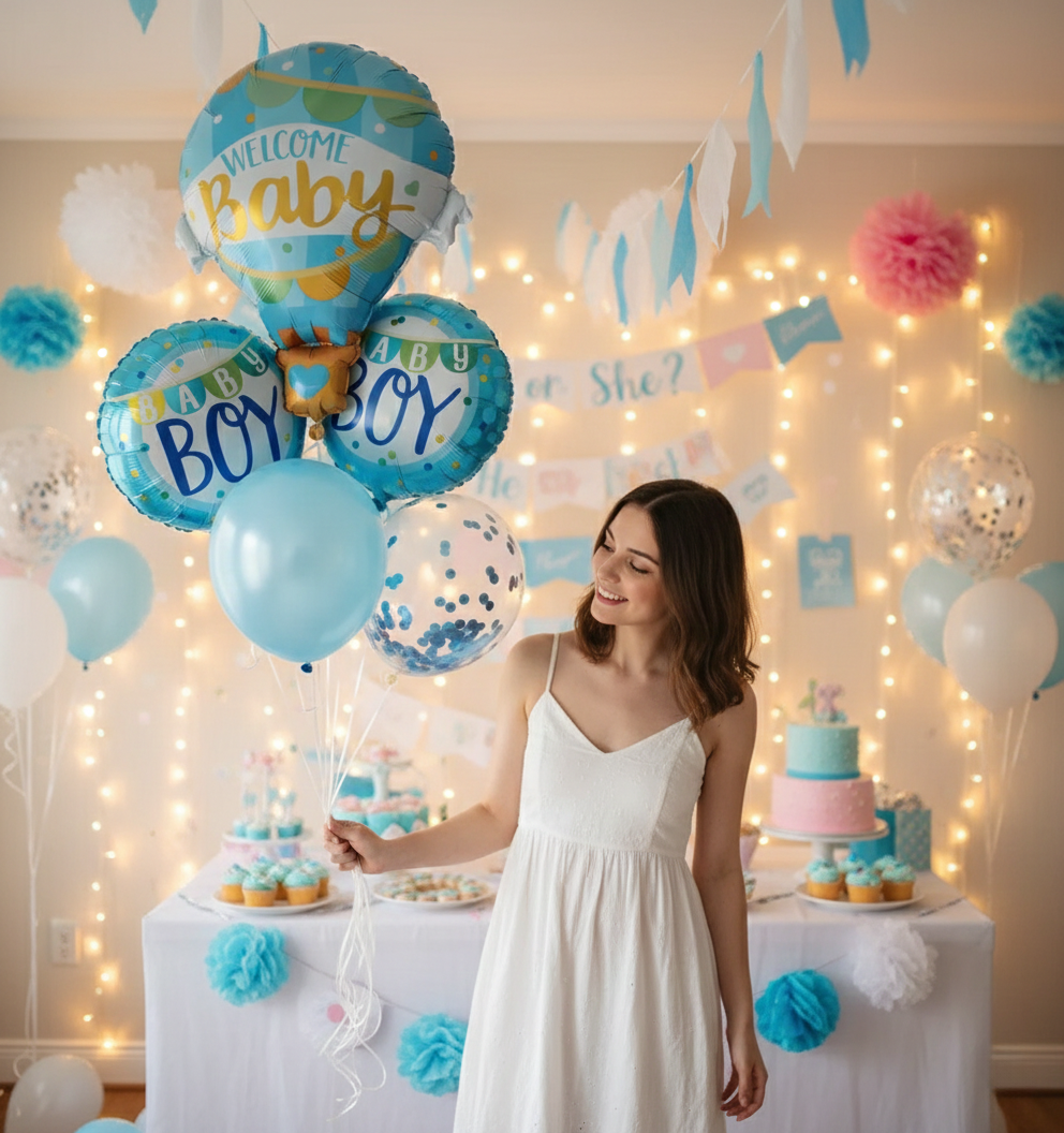 WELCOME BABY BOY Balloon Party Set-Simple--S104