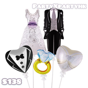 婚禮系列 訂婚慶祝 禮服造型氣球佈置組合 --S138