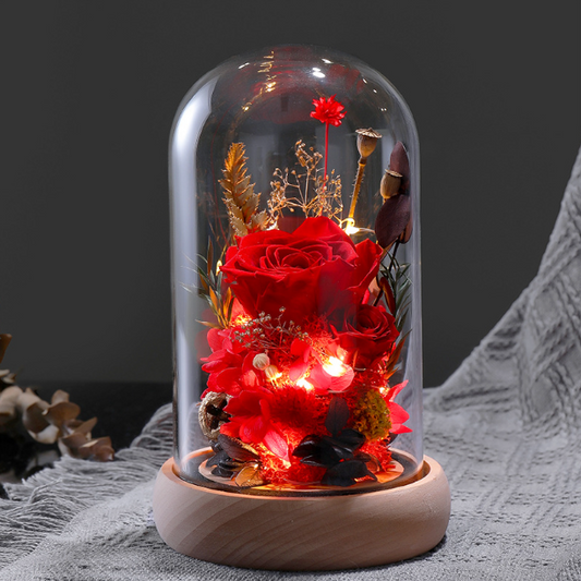 💕永生花🌹紀念日 生日 求婚裝飾禮物擺設(紅玫瑰)--F03-RD