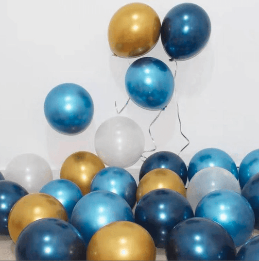 Metal Balloon Birthday Balloon Decoration Metallic Silver and Blue Combination Balloon Combination