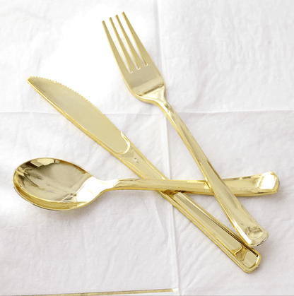 Gold Disposable Party Tableware – Perfect for BBQ & Grill Events--A003 - party X party
