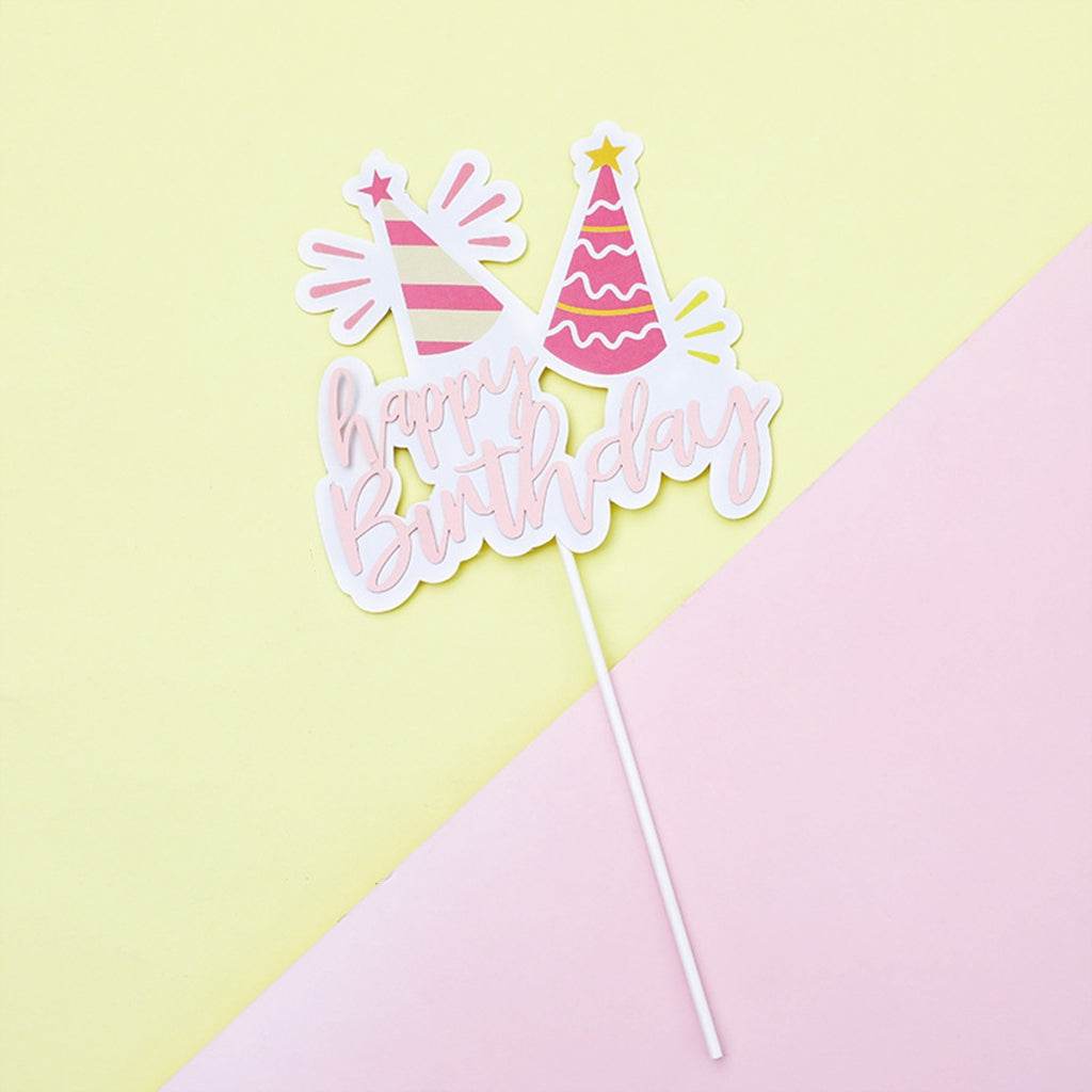 Hat‑Shaped Cake Topper Insert (Paper, 2‑Color) – A044 - party X party