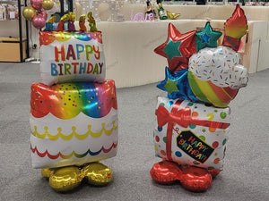 Standing extra large double layer birthday cake floor balloon/B074