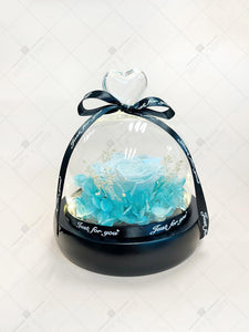 💕心形玻璃禮盒永生花擺設🌹紀念日 生日 求婚裝飾禮物--F06(四色)