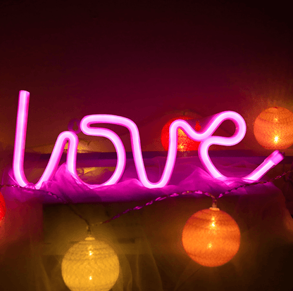 One-piece LOVE shape neon light, birthday party, anniversary decoration, house decoration - party X party